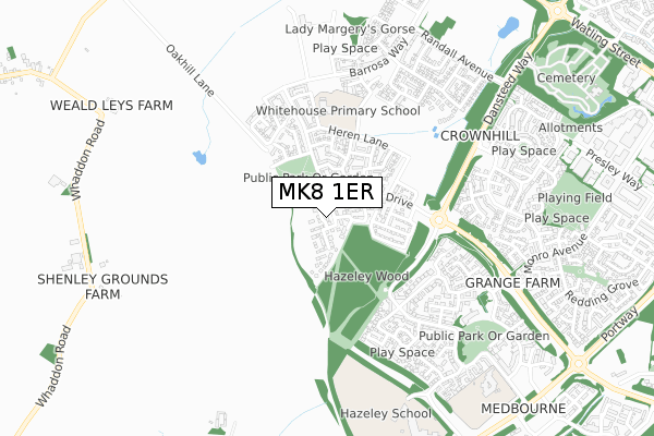 MK8 1ER map - small scale - OS Open Zoomstack (Ordnance Survey) MK8 1ER map - small scale - OS Open Zoomstack (Ordnance Survey)