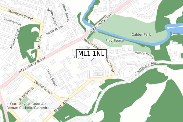 ML1 1NL map - large scale - OS Open Zoomstack (Ordnance Survey)
