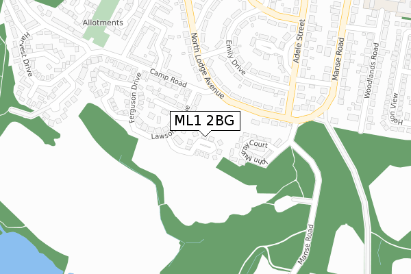 ML1 2BG map - large scale - OS Open Zoomstack (Ordnance Survey)