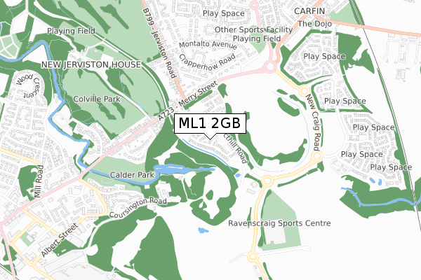 ML1 2GB map - small scale - OS Open Zoomstack (Ordnance Survey)