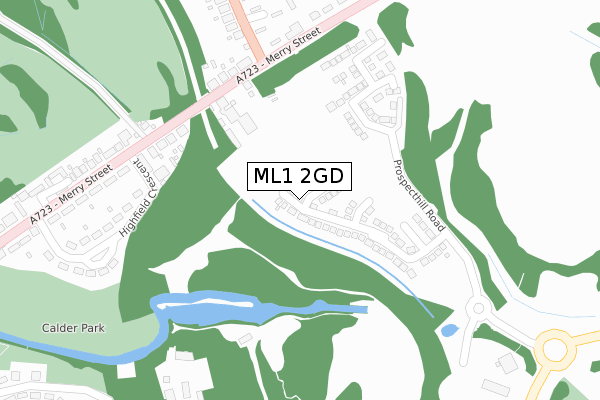 ML1 2GD map - large scale - OS Open Zoomstack (Ordnance Survey)