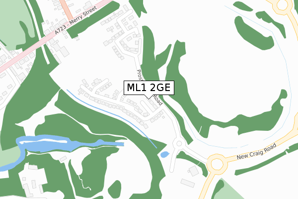 ML1 2GE map - large scale - OS Open Zoomstack (Ordnance Survey)