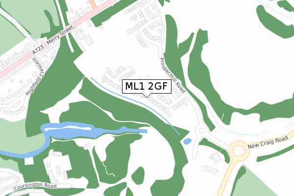 ML1 2GF map - large scale - OS Open Zoomstack (Ordnance Survey)