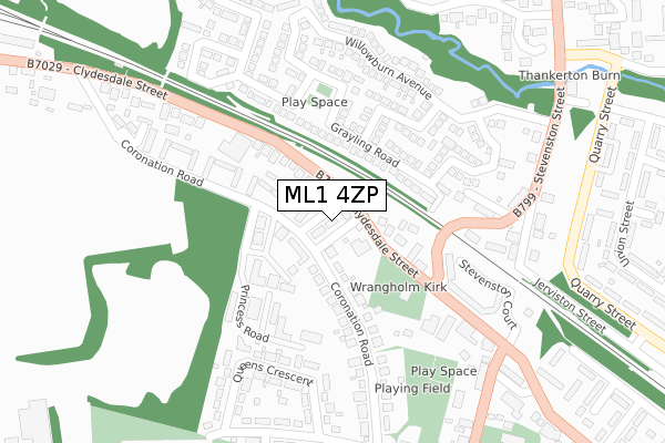 ML1 4ZP map - large scale - OS Open Zoomstack (Ordnance Survey)