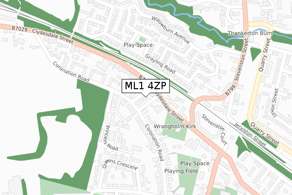 ML1 4ZP map - large scale - OS Open Zoomstack (Ordnance Survey) ML1 4ZP map - large scale - OS Open Zoomstack (Ordnance Survey)
