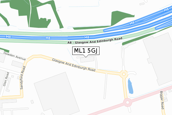 ML1 5GJ map - large scale - OS Open Zoomstack (Ordnance Survey)