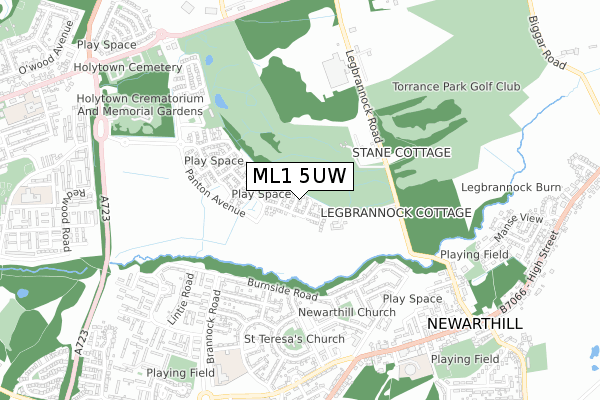 ML1 5UW map - small scale - OS Open Zoomstack (Ordnance Survey)