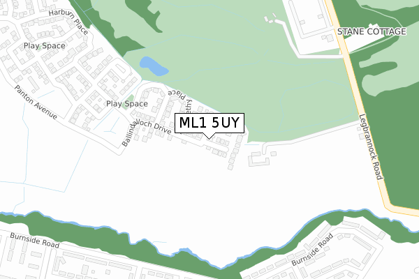 ML1 5UY map - large scale - OS Open Zoomstack (Ordnance Survey)
