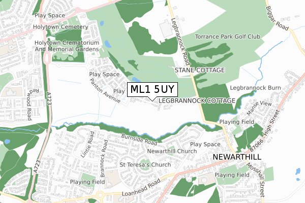 ML1 5UY map - small scale - OS Open Zoomstack (Ordnance Survey)