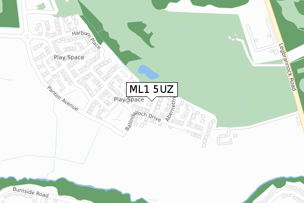 ML1 5UZ map - large scale - OS Open Zoomstack (Ordnance Survey)