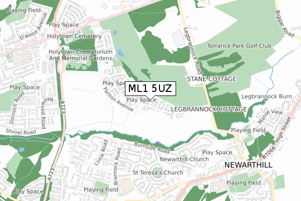 ML1 5UZ map - small scale - OS Open Zoomstack (Ordnance Survey)