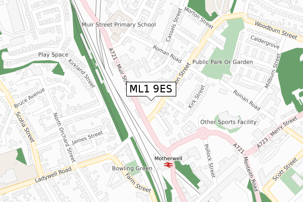 ML1 9ES map - large scale - OS Open Zoomstack (Ordnance Survey)
