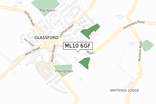 ML10 6GF map - large scale - OS Open Zoomstack (Ordnance Survey)