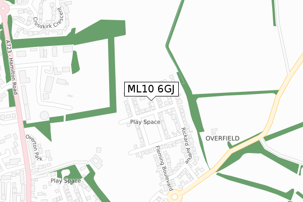 ML10 6GJ map - large scale - OS Open Zoomstack (Ordnance Survey)