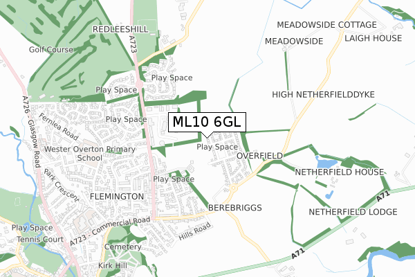ML10 6GL map - small scale - OS Open Zoomstack (Ordnance Survey)