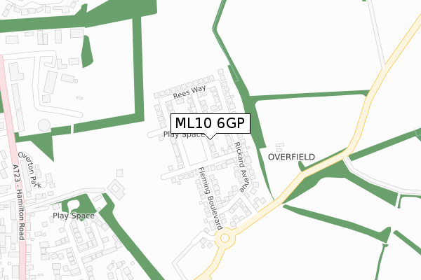 ML10 6GP map - large scale - OS Open Zoomstack (Ordnance Survey)