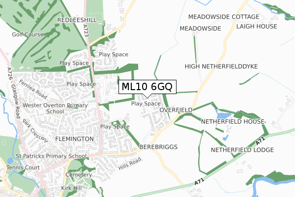 ML10 6GQ map - small scale - OS Open Zoomstack (Ordnance Survey)