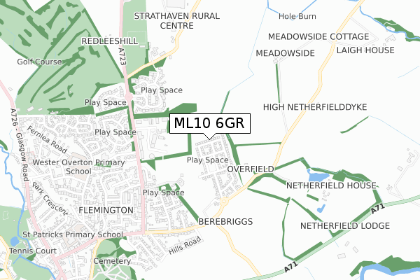 ML10 6GR map - small scale - OS Open Zoomstack (Ordnance Survey)