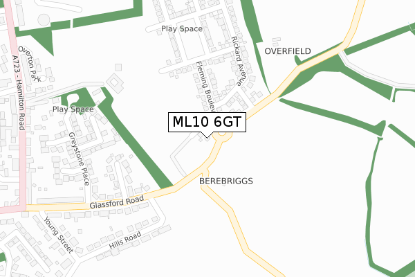 ML10 6GT map - large scale - OS Open Zoomstack (Ordnance Survey)