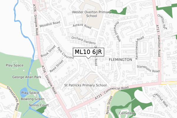 ML10 6JR map - large scale - OS Open Zoomstack (Ordnance Survey)