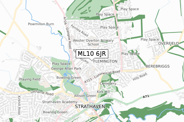ML10 6JR map - small scale - OS Open Zoomstack (Ordnance Survey)