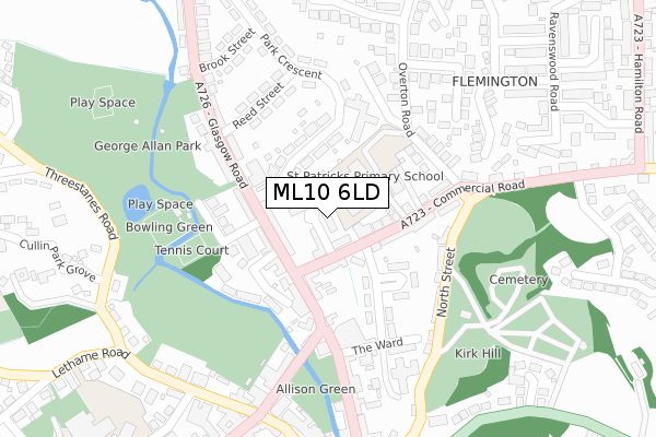 ML10 6LD map - large scale - OS Open Zoomstack (Ordnance Survey)