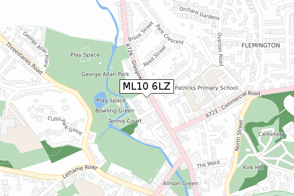ML10 6LZ map - large scale - OS Open Zoomstack (Ordnance Survey)