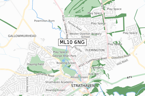 ML10 6NG map - small scale - OS Open Zoomstack (Ordnance Survey)