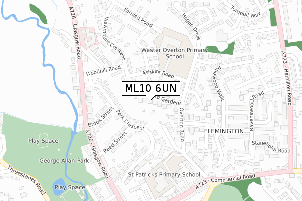 ML10 6UN map - large scale - OS Open Zoomstack (Ordnance Survey)