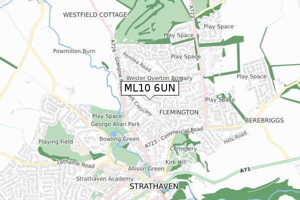 ML10 6UN map - small scale - OS Open Zoomstack (Ordnance Survey)