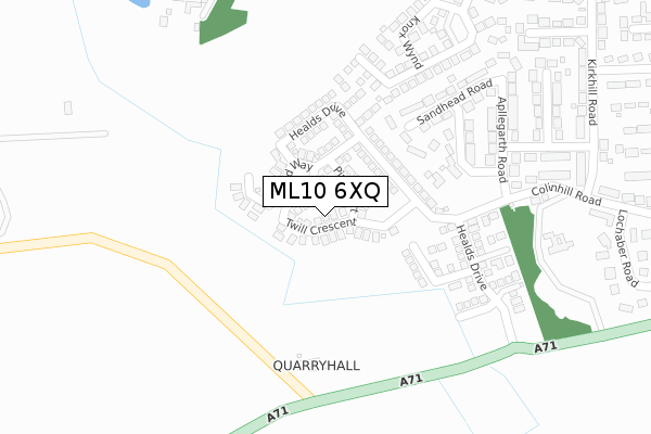 ML10 6XQ map - large scale - OS Open Zoomstack (Ordnance Survey)