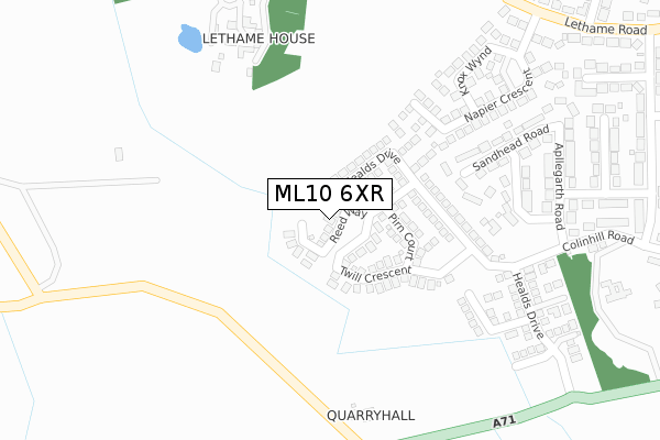 ML10 6XR map - large scale - OS Open Zoomstack (Ordnance Survey)