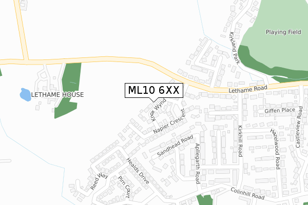 ML10 6XX map - large scale - OS Open Zoomstack (Ordnance Survey)