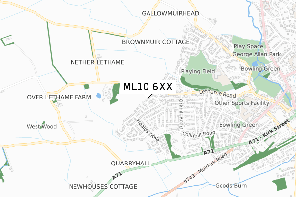 ML10 6XX map - small scale - OS Open Zoomstack (Ordnance Survey)