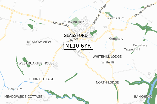 ML10 6YR map - small scale - OS Open Zoomstack (Ordnance Survey)