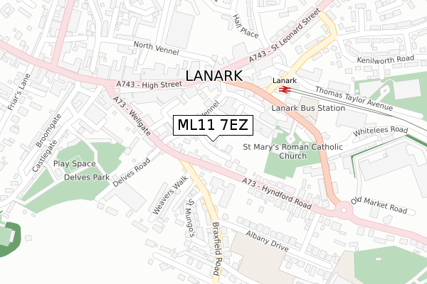 ML11 7EZ map - large scale - OS Open Zoomstack (Ordnance Survey)