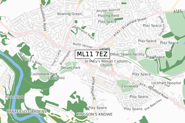 ML11 7EZ map - small scale - OS Open Zoomstack (Ordnance Survey)