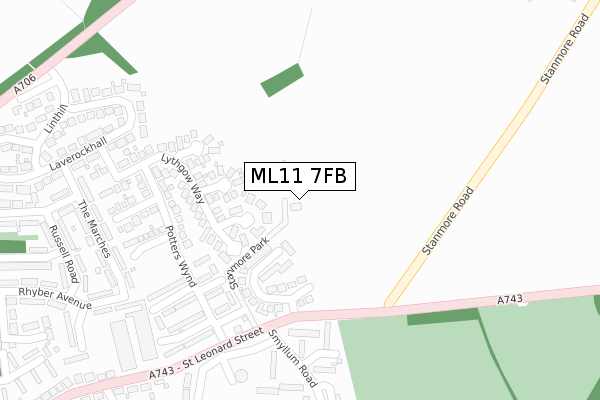 ML11 7FB map - large scale - OS Open Zoomstack (Ordnance Survey)