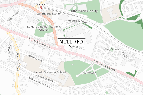ML11 7FD map - large scale - OS Open Zoomstack (Ordnance Survey)