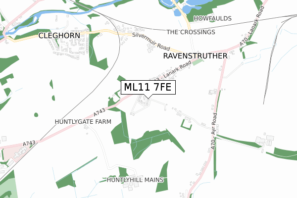 ML11 7FE map - small scale - OS Open Zoomstack (Ordnance Survey)