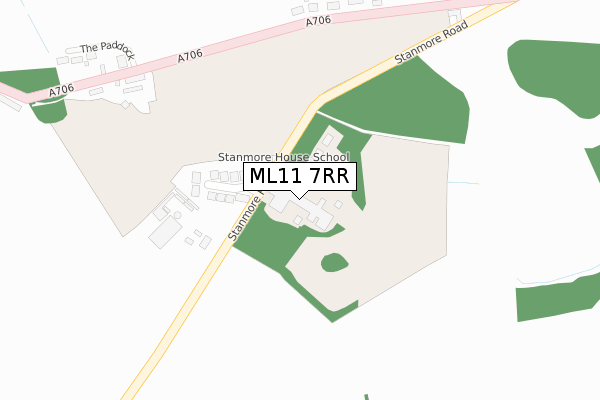 ML11 7RR map - large scale - OS Open Zoomstack (Ordnance Survey)