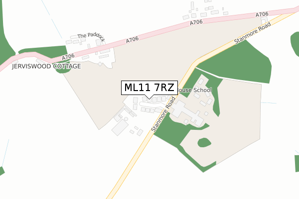 ML11 7RZ map - large scale - OS Open Zoomstack (Ordnance Survey)