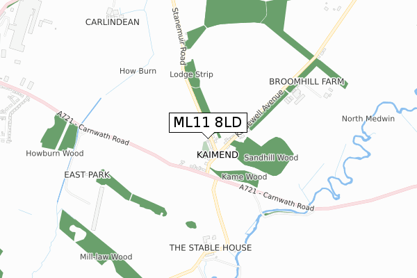 ML11 8LD map - small scale - OS Open Zoomstack (Ordnance Survey)