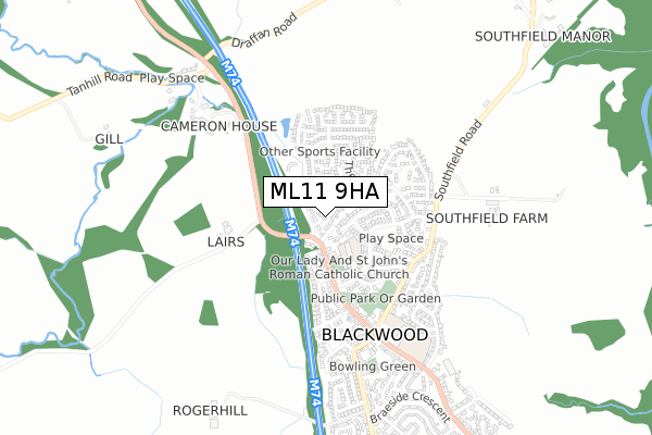ML11 9HA map - small scale - OS Open Zoomstack (Ordnance Survey)