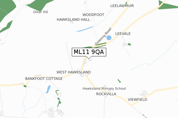 ML11 9QA map - small scale - OS Open Zoomstack (Ordnance Survey)