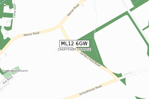 ML12 6GW map - large scale - OS Open Zoomstack (Ordnance Survey)