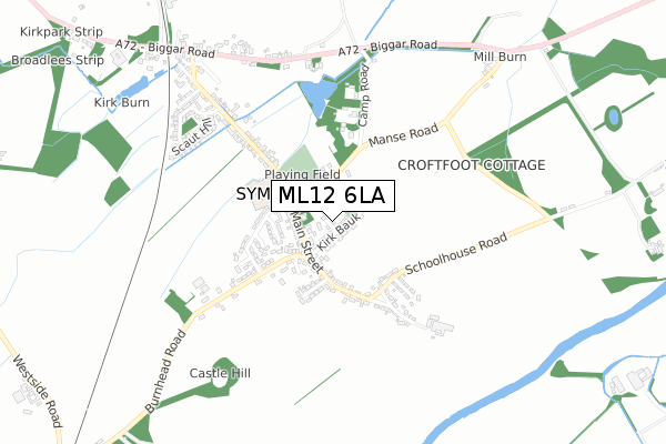 ML12 6LA map - small scale - OS Open Zoomstack (Ordnance Survey)