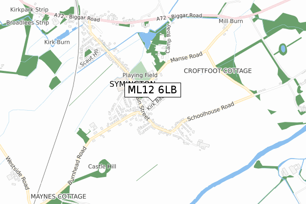 ML12 6LB map - small scale - OS Open Zoomstack (Ordnance Survey)