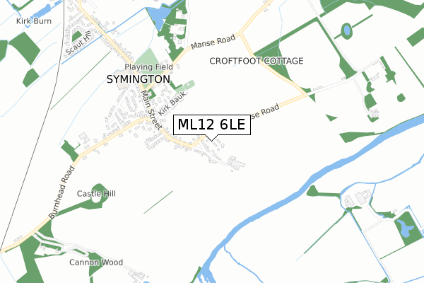 ML12 6LE map - small scale - OS Open Zoomstack (Ordnance Survey)