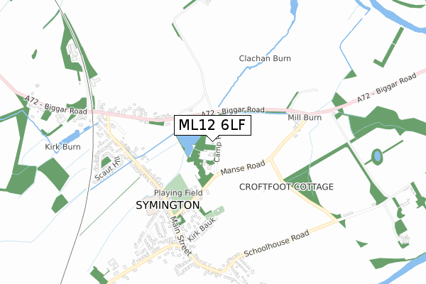 ML12 6LF map - small scale - OS Open Zoomstack (Ordnance Survey)